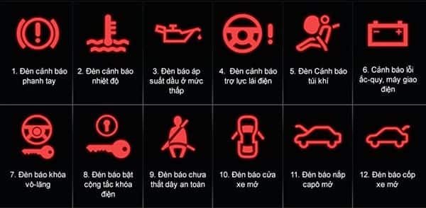 Den canh bao o to mau do